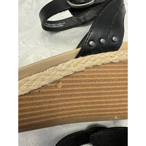 Frye And Co. Livia Size‎ 9.5M Black Strappy Wedge Sandal - Picture 8 of 12